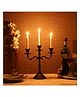 VOIDROP-Three Arm Candelabra Tall -Glossy Taper Candle Holders, Candle Stands, Candlesticks for Home Decor, Wedding, Parties, Dinning Table Center Piece, Thick Candles for Festival Occasions- BLK