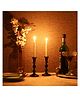 Voidrop Pillar Candle Holder,Taper Candle Holder for Retro Candleholder, Formal Events, Wedding, Church, Holiday Décor, Dinning Table Centerpiece Candles -Set of 2 (Black)