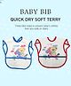 VOIDROP Set of 2 New Born Baby Cotton Bibs Apron Easily Adjustable For Baby - Blue & Red