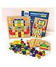 Mini Leaves Wooden Mosaic Puzzle Board for Kids 3+ Years -  3D Creative Shapes 157 Pieces with 24 Flashcards