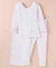 Kanvin Solid Colour Full Sleeves Thermal Vests & Pant Set - Off White