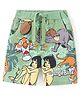 Babyhug Disney Terry Knit Knee Length Shorts with Jungle Book Print - Light Green