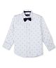 GINI & JONY Cotton Woven Full Sleeves Printed Shirt with Bow Applique - White