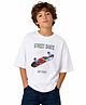 My Milestones Half Sleeves Skates Printed Tee - White