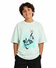 My Milestones Half Sleeves Football Ground & Boy Printed Tee - Light Green