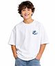 My Milestones Half Sleeves Placement Waves Printed Tee - White