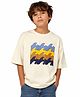 My Milestones Half Sleeves Placement Waves Printed Tee - Off White