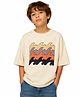 My Milestones Half Sleeves Placement Waves Printed Tee - Off White
