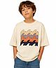 My Milestones Half Sleeves Placement Waves Printed Tee - Off White