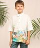 My Milestones Three Fourth Sleeves Jungle Theme Printed Shirt - White