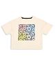 My Milestones Half Sleeves Placement Floral Printed Tee - Ecru