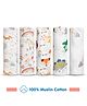 Babyhug Cotton Muslin Multipurpose Swaddle Wraps Animal Print Pack of 5 - Multicolour