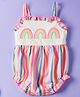 Nauti Nati Sleeveless Smocked Detail & Striped Onesies - Pink