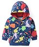 Babyhug Cotton Knit Full Sleeves Hooded Sweatjacket with Kangaroo Pockets Paint Stains Print - Navy Blue