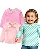 Babyoye 100% Cotton Knit Full Sleeves Peter Pan Collar Top With Eco- Jiva Finish Polka Dots Print Pack of 3- Multicolor