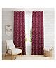 Clio's Heritage Store Tree Branches Printed Magenta Curtains for Home - Set of 2