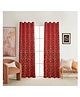 Clio's Heritage Store Leaves Printed Red Curtains for Home - Set of 2