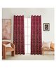 Clio's Heritage Store Leaves Printed Violet Curtains for Home - Set of 2