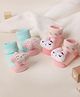 Kicks & Crawl Pack Of 2 Cotton Animal Applique Detailed Socks - Blue & Pink