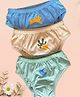 Ooka Baby Pack Of 3 Premium Cotton Rabbit & Fox Print Briefs - Blue Green & Beige
