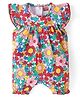 Babyhug 100% Cotton Knit Frill Sleeves Floral Printed Romper - Multicolour