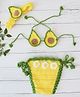 Woonie Avocado Designed Crochet New Born Baby Photoshoot Prop Costume Set - Yellow