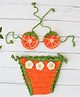 Woonie Orange Design Crochet New Born Baby Photoshoot Prop Costume Set - Orange