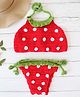 Woonie Fruity Design Crochet New Born Baby Photoshoot Prop Costume Set - Red
