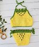 Woonie Crochet New Born Baby Photoshoot Prop Costume Set - Yellow