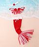 Woonie Mermaid Designed Newborn Baby Photoshoot Prop Costume With Headband Set - Red