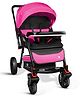 StarAndDaisy Colossal baby stroller with reversible handle, extra cushioned, removable food tray, extra large shock absorbing wheels, sun roof canopy made of oxford 300 fabric, Jumbo-sized seat / bed for extra comfort (Pink)