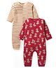 Babyhug 100% Cotton Knit Full Sleeves Bear Printed Romper Pack of 2 - Multicolour