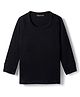 Kanvin Cotton Knit Full Sleeves Solid Colour Thermal Vest - Black