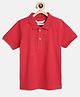 Campana 100% Cotton Jersey Half Sleeves Solid Polo T-Shirt - Red