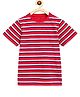 Campana 100% Cotton Jersey Half Sleeves Striped T-Shirt - Red & Grey