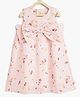 Campana 100% Cotton Sleeveless Floral Printed Dress With Bow - Peach