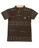 Earth Conscious Pure Cotton Half Sleeves Text Printed Tee - Coffee Brown