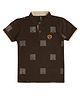 Earth Conscious Pure Cotton Half Sleeves Abstract Printed Tee - Coffee Brown