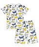 Earth Conscious 100% Cotton Half Sleeves Video Games Printed Tee With Coordinating Shorts Set - White