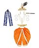 Itsmycostume Janmashtami Theme Krishna Costume Set - Orange & Blue