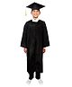 Itsmycostume Satin Convocation Graduation Gown Theme Costume Set - Black