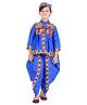 Itsmycostume Gujrati Kedia Cotton Full Sleeves Garba Dress Navratri Theme Costume Set -Blue