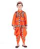 Itsmycostume Gujrati Garba & Kedia Cotton Full Sleeves Navratri Dress Theme Costume Set -Orange