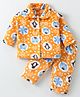Kanvin Supersoft Extra Warm Velour Full Sleeves Winter Night Suit With Penguin Print - Yellow