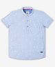 Ed-a-Mamma Half Sleeves Abstract Printed Kurta Style Shirt - Blue
