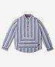Ed-a-Mamma Full Sleeves Striped Shirts - Blue