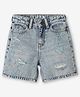 Ed-a-Mamma Colour Splashed & Mild Distressed Shorts - Blue