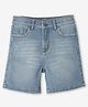 Ed-a-Mamma Solid Denim Shorts - Blue