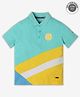 Ed-a-Mamma Half Sleeves Colour Block Polo Tee - Blue