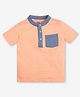 Ed-a-Mamma Half Sleeves Striped Tee - Peach